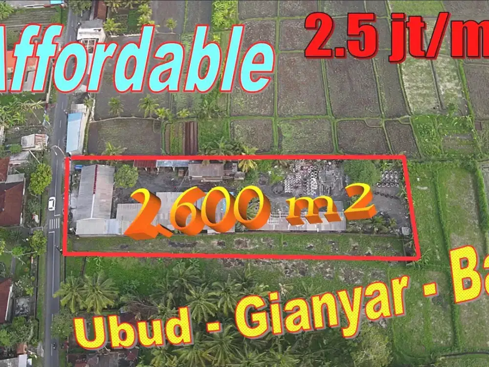 Dijual 2,600 m2 Lahan Kebun Lokasi Strategis