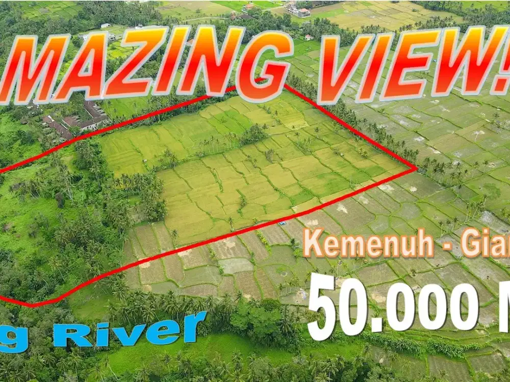 Tanah dgn Jalan Subak 5 Hektar Dekat Sentral Ubud