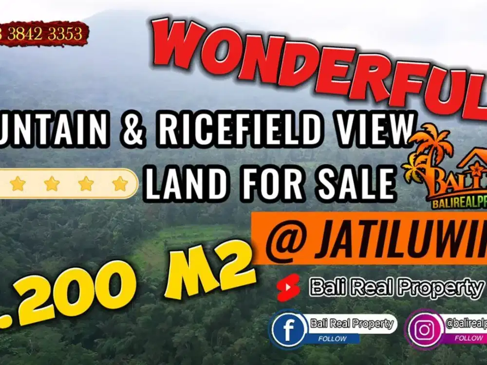 Dekat Obyek Wisata Jatiluwih 72 Are Akses Mobil