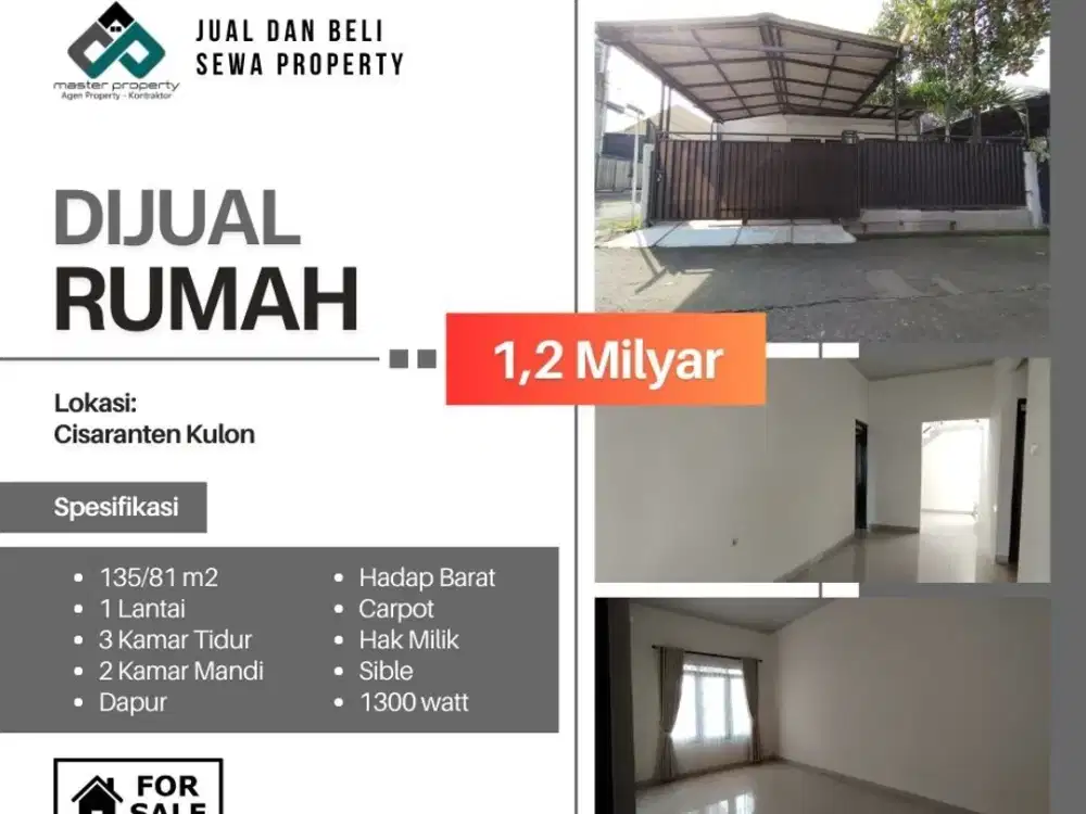 Jual rumah 1 lantai di Komplek Cisaranten Kulon Arcamanik Kota Bandung
