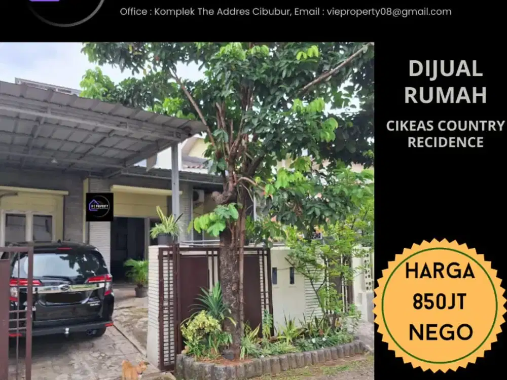 JUAL CEPAT RUMAH DI CIKEAS COUNTRY RESIDENCE BONUS AC 3 UNIT