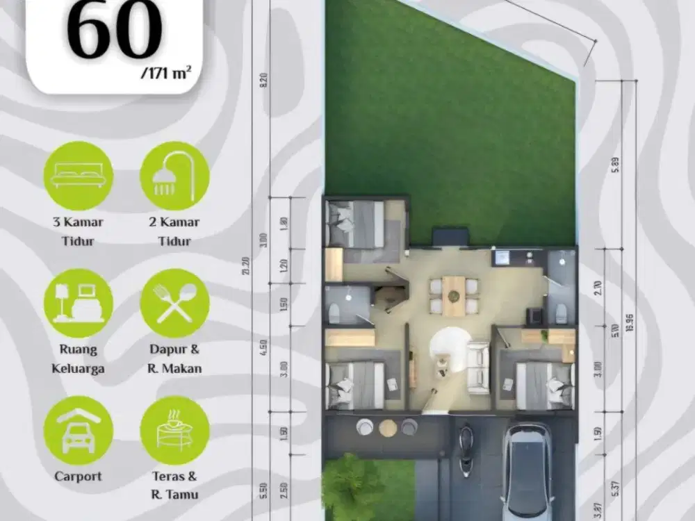 Rumah Modern Minimalis Tropis lokasi dekat PKU Gamping