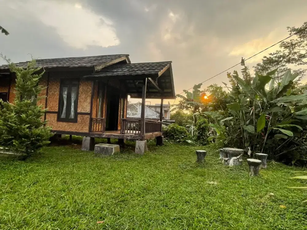 Dijual Murah Tanah dan Bangunan Saung + Kolam Ikan Udara Sejuk