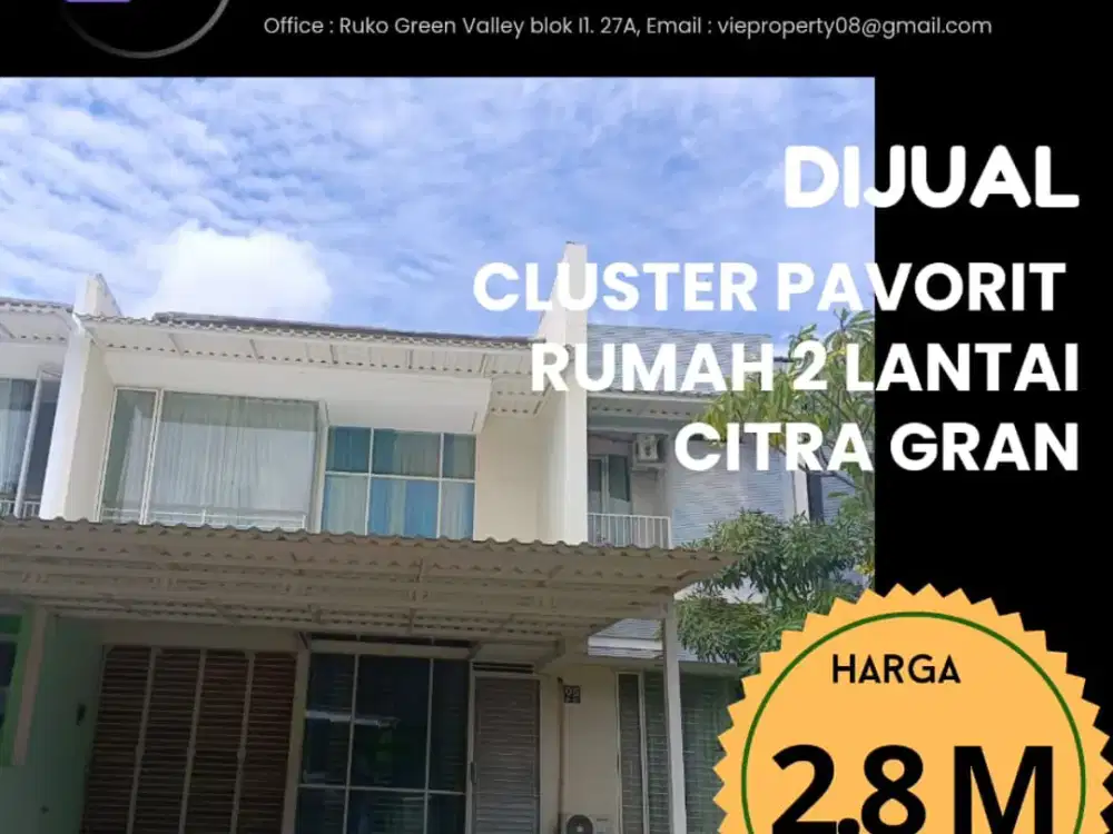 CITRAGRAN CIBUBUR RUMAH DALAM CLUSTER FAVORIT 2 LANTAI