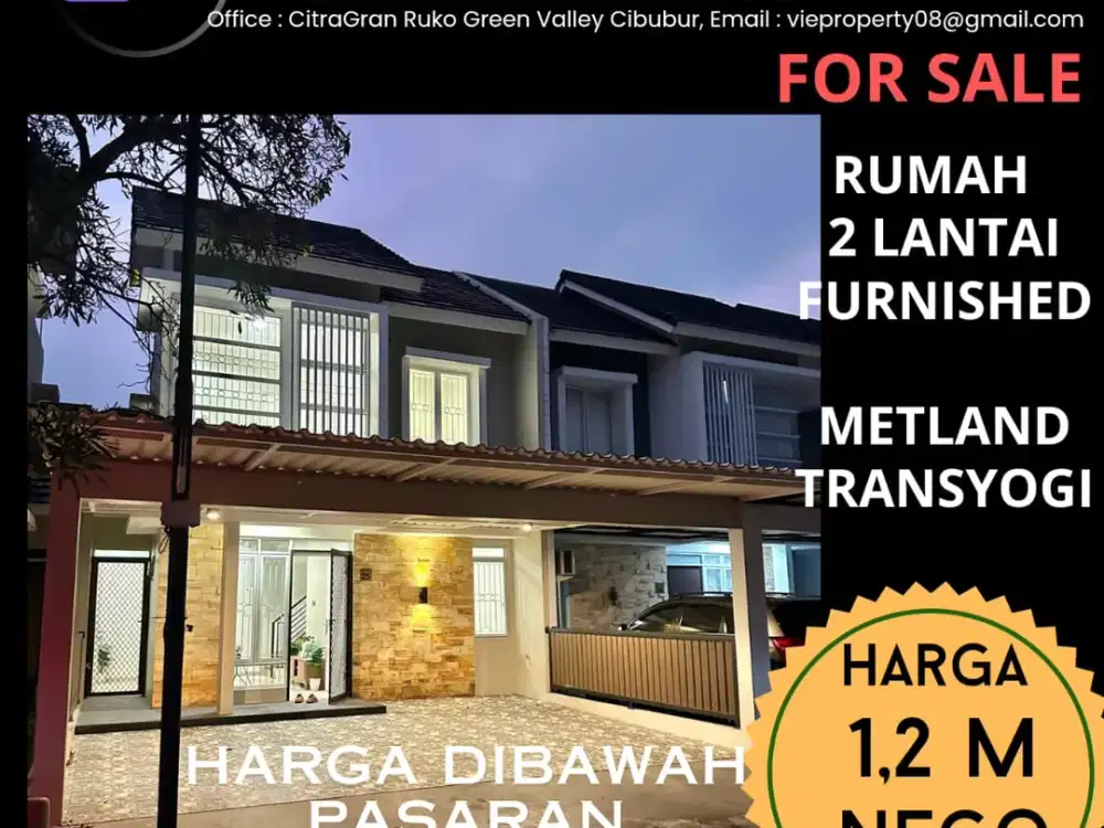 METLAND TRANSYOGI RUMAH FULL FURNISHED HARGA DIBAWAH PASARAN