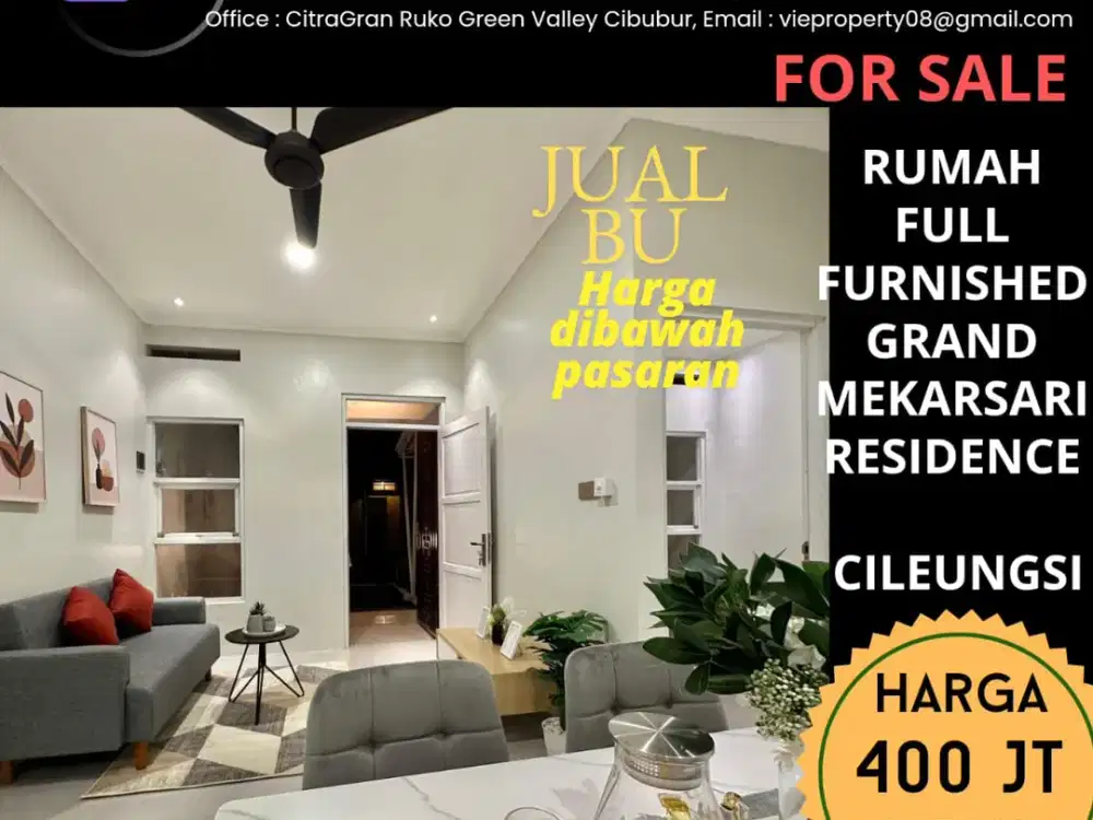 MURAH GRAND MEKARSARI RESIDENCE CILEUNGSI RUMAH FULL FURNISHED