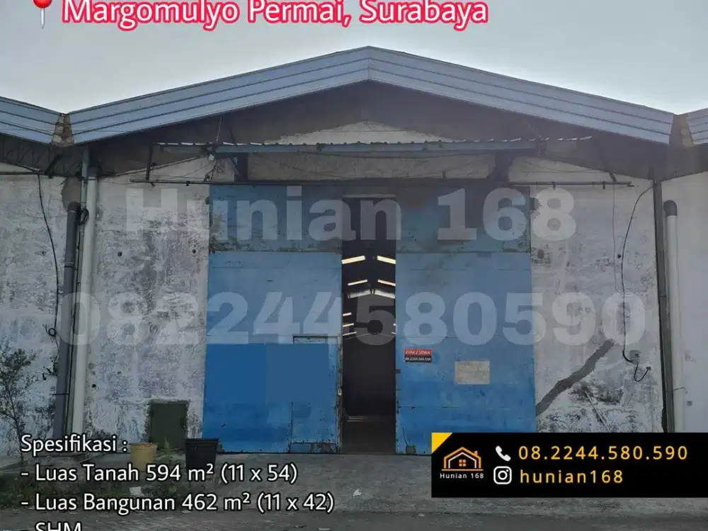 JUAL SEWA Gudang Pergudangan Margomulyo Permai Suri Mulia Surabaya