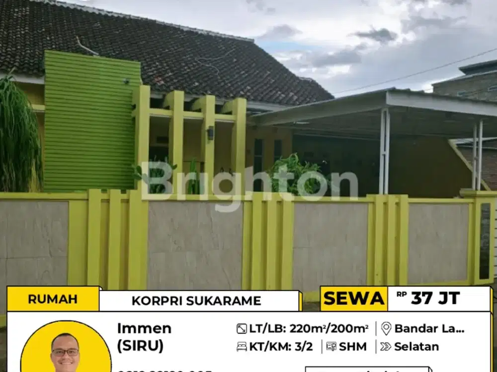 Rumah Disewakan Di Korpri Sukarame Bandar Lampung