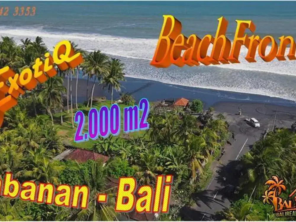 2,000 m2 Beach Front Land Sale in Kerambitan Tabanan