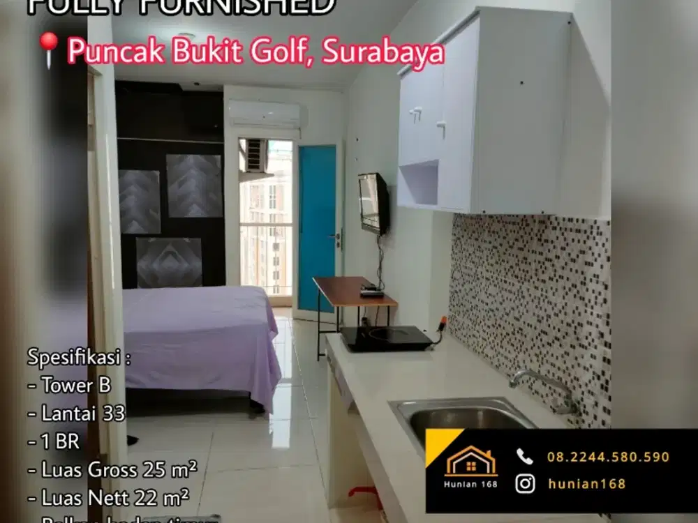 JUAL SEWA PBG Fully Furnished 1BR 1 BR Puncak Bukit Golf Surabaya