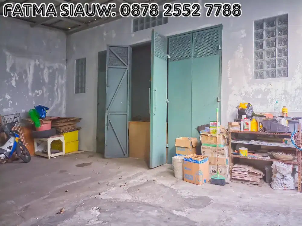Dijual gudang lengkap dengan area bongkar muat di Villa Melati Mas