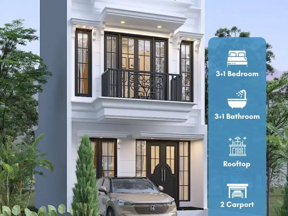 Rumah Exclusive Bergaya American Classic Dalam Komplek Di Tanah Baru,