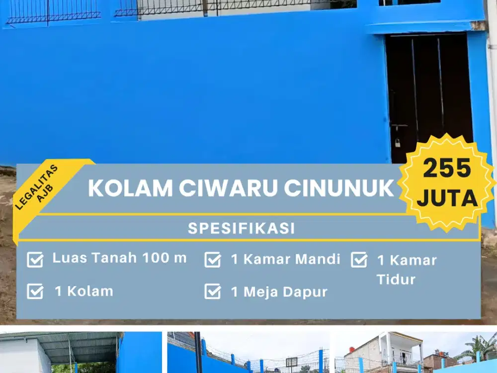 Rumah kolam ikan pinggir jalan desa