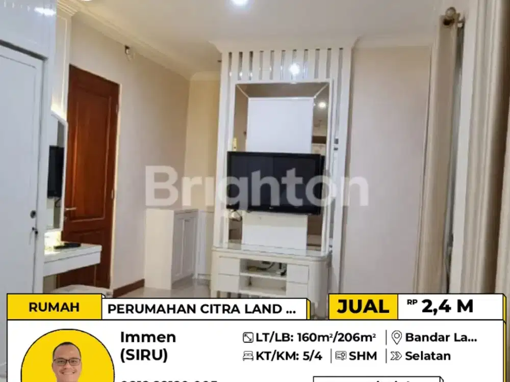 Rumah Dijual Di Perumahan Citra Land Bandar Lampung