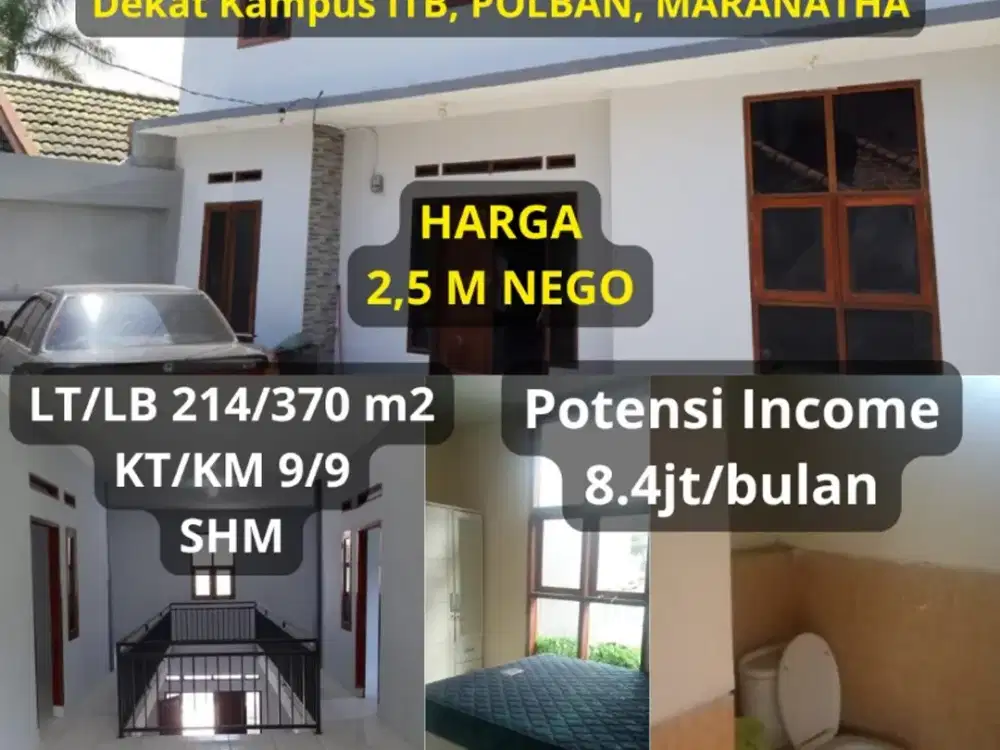 JUAL RUMAH KOSAN FULL TERISI BANGUNAN MINIALIS DI JL LOGAM BANDUNG