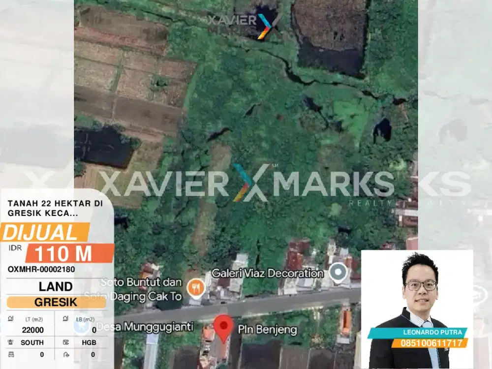 Tanah Gresik Benjeng Raya Munggugianti Barat Hadap utara utk komersial