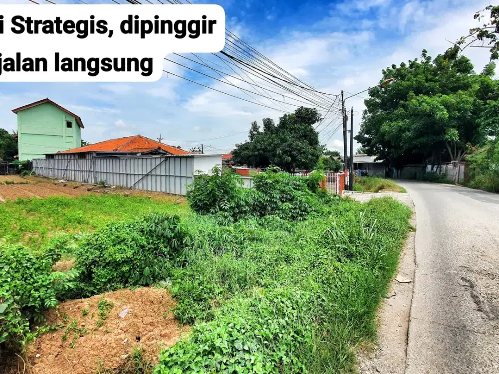 Tanah 649m2 di Pinggir Jalan Utama Babelan Bekasi Bebas Banjir