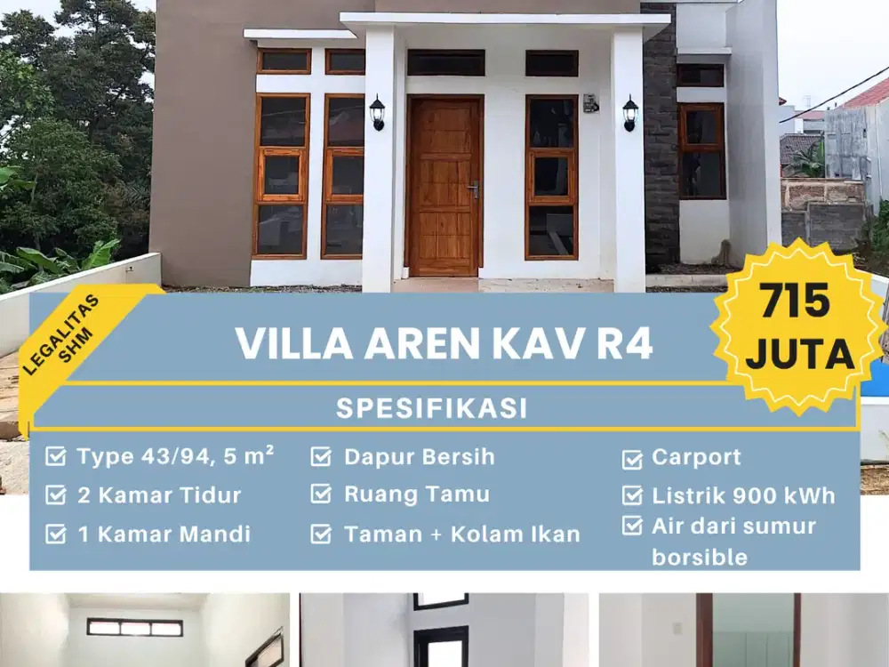 Rumah datar yang ada kolam ikan