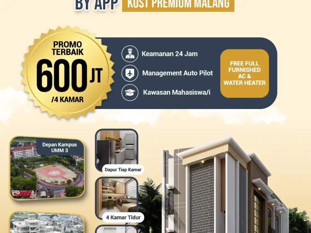 KAMAR KOS PREMIUM DEPAN KAMPUS MUHAMAADYAH KOTA MALANG