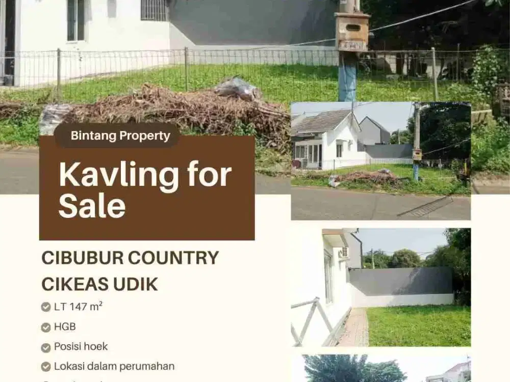 DIJUAL TANAH HOEK BOULEVARD Cibubur Country, Cikeas