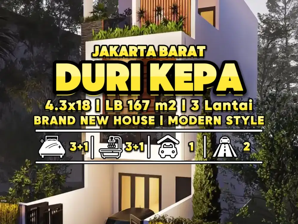 Rumah Baru Design Modern Style, 10 menit Ke Mall Taman Anggrek