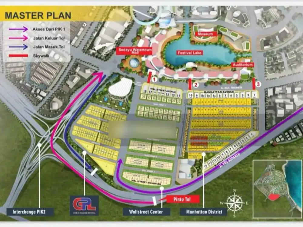 Kavling Komersil pik2 manhattan uk 2.748m2, lokasi dekat toll dan mall