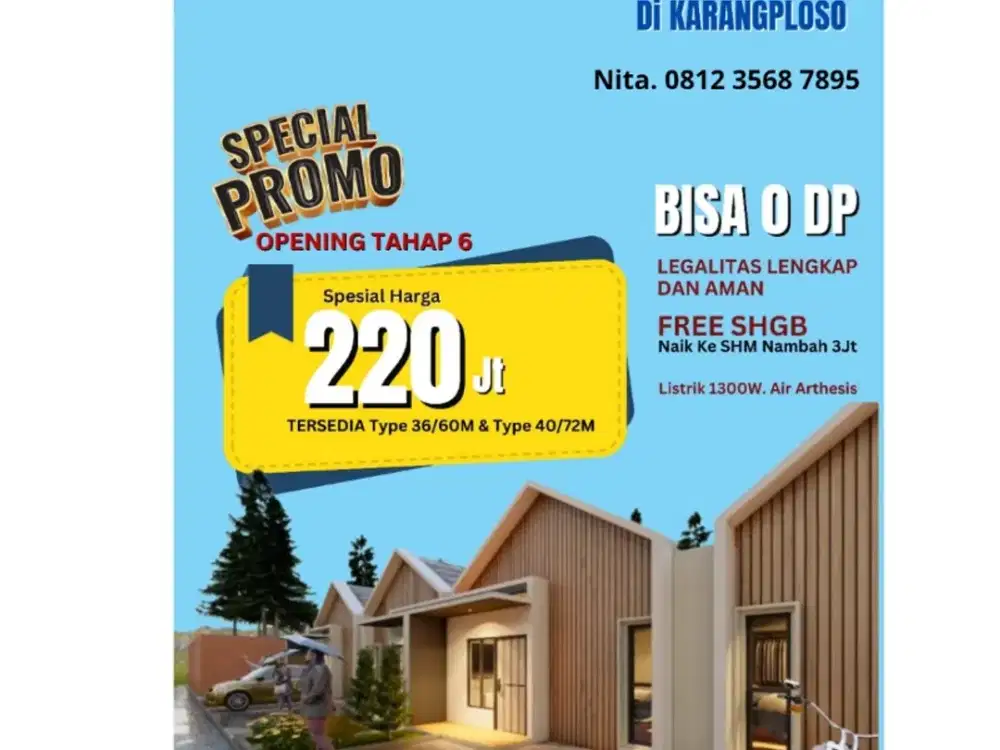 PROMO 200 JUTAAN BISA 0 DP HUNIAN  Karangploso ALA SCANDINAVIAN