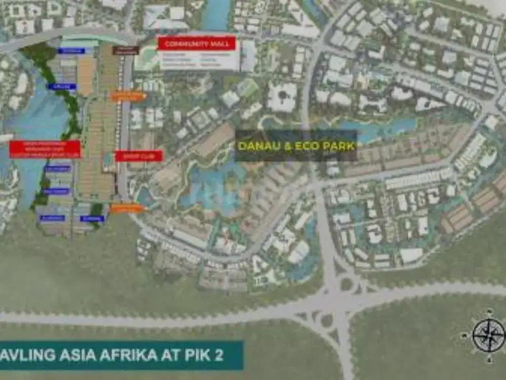 Disewakan tanah komersil di Jl. Asia Afrika PIK 2