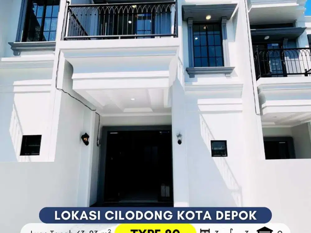 Rumah modern klasik dekat alun-alun kota depok