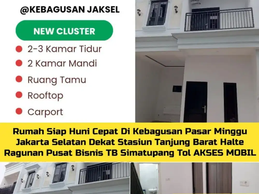 Rumah Siap Huni Cepat Di Kebagusan Jaksel Dekat Ragunan