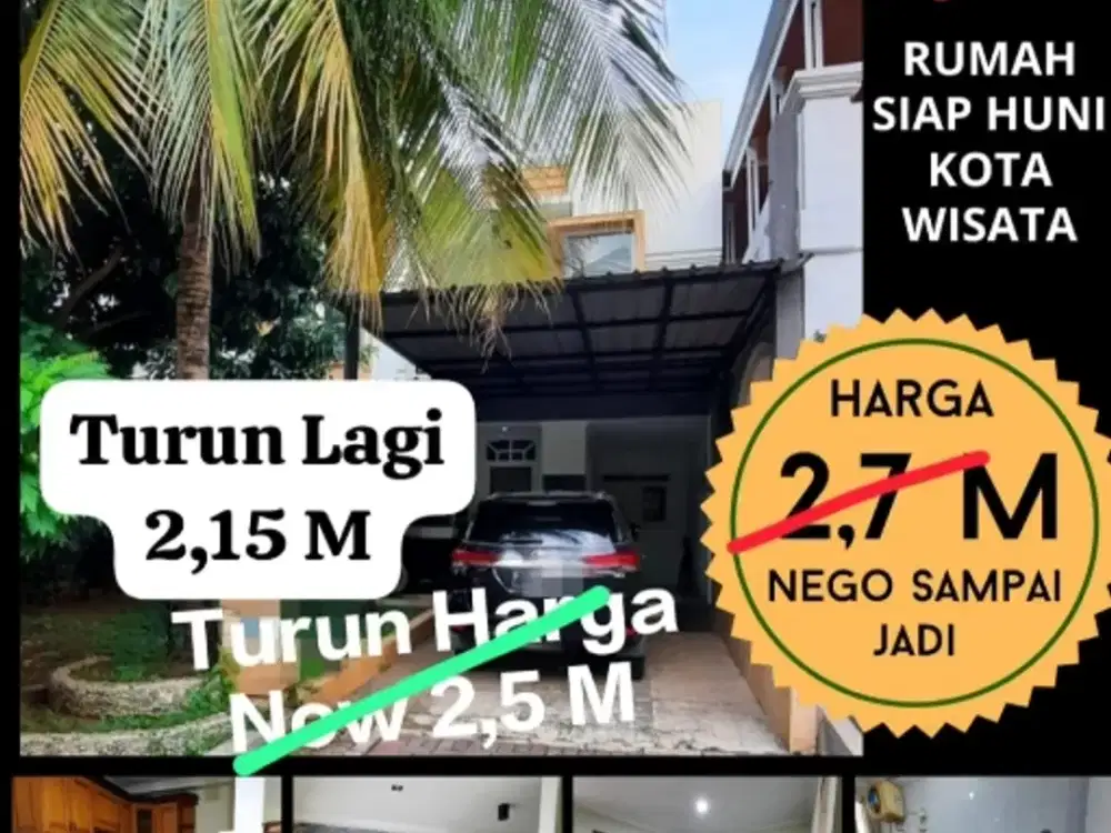 Di Jual rmh murah, siap huni di dlm cluster kota wisata