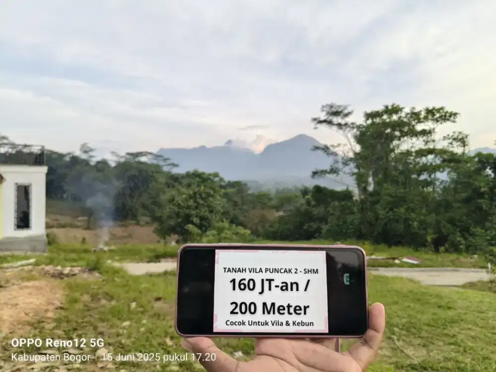 Di jual tanah kavling shm 200 meteran di puncak 2 bogor