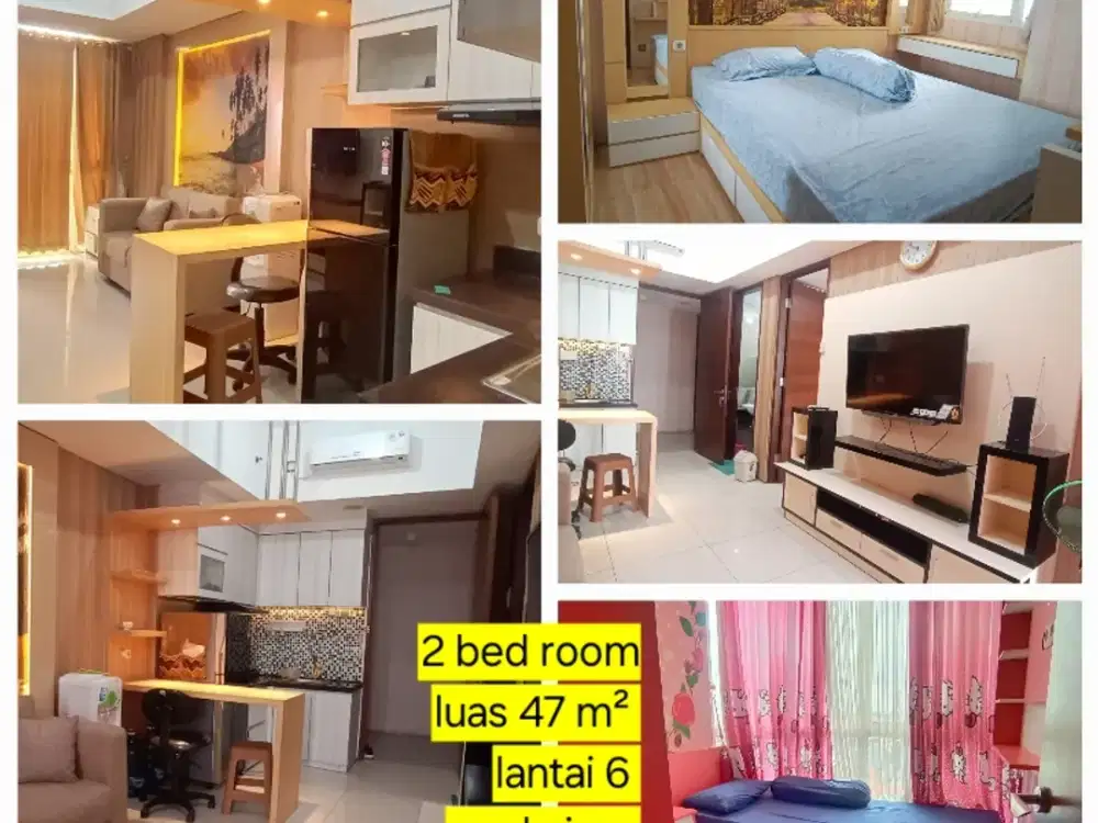 sewa apartemen tengah kota harian mingguan 2 br furnish