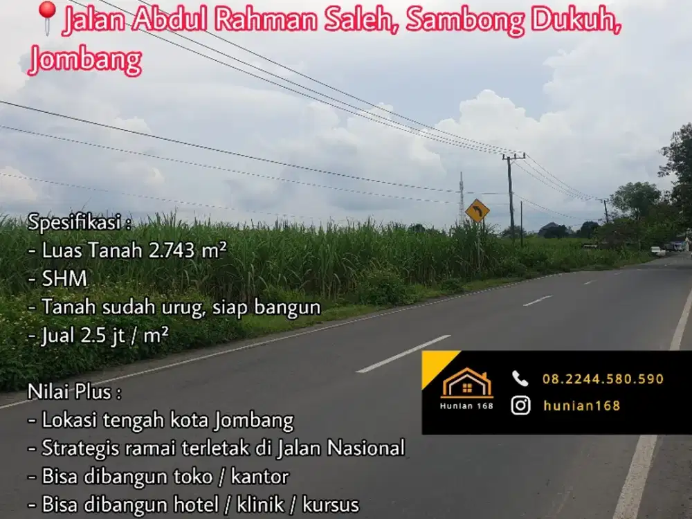 Tanah Gudang Ruko Toko Raya A Yani Abdul Rahman Saleh Jombang Kota