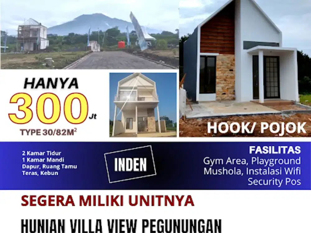 Miliki Hunian Villa Karangploso Modern Minimalis View Gunung Arjuna