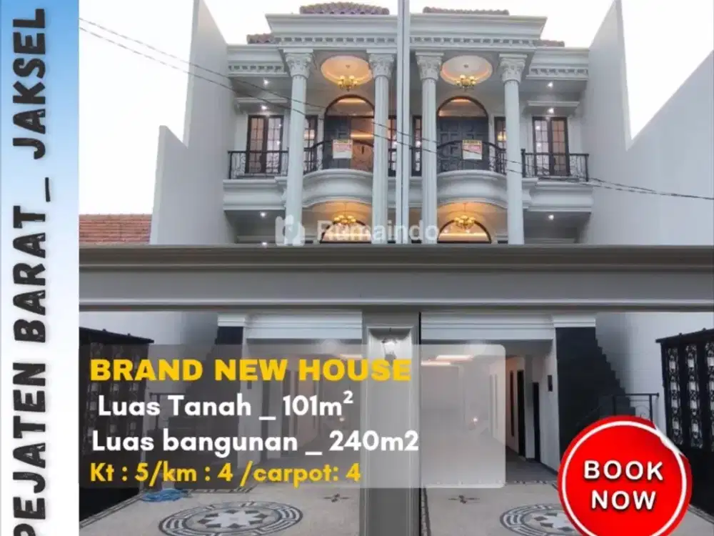 Dijual Murah Rumah Eropa Classic di Pejaten Barat Jakarta Selatan