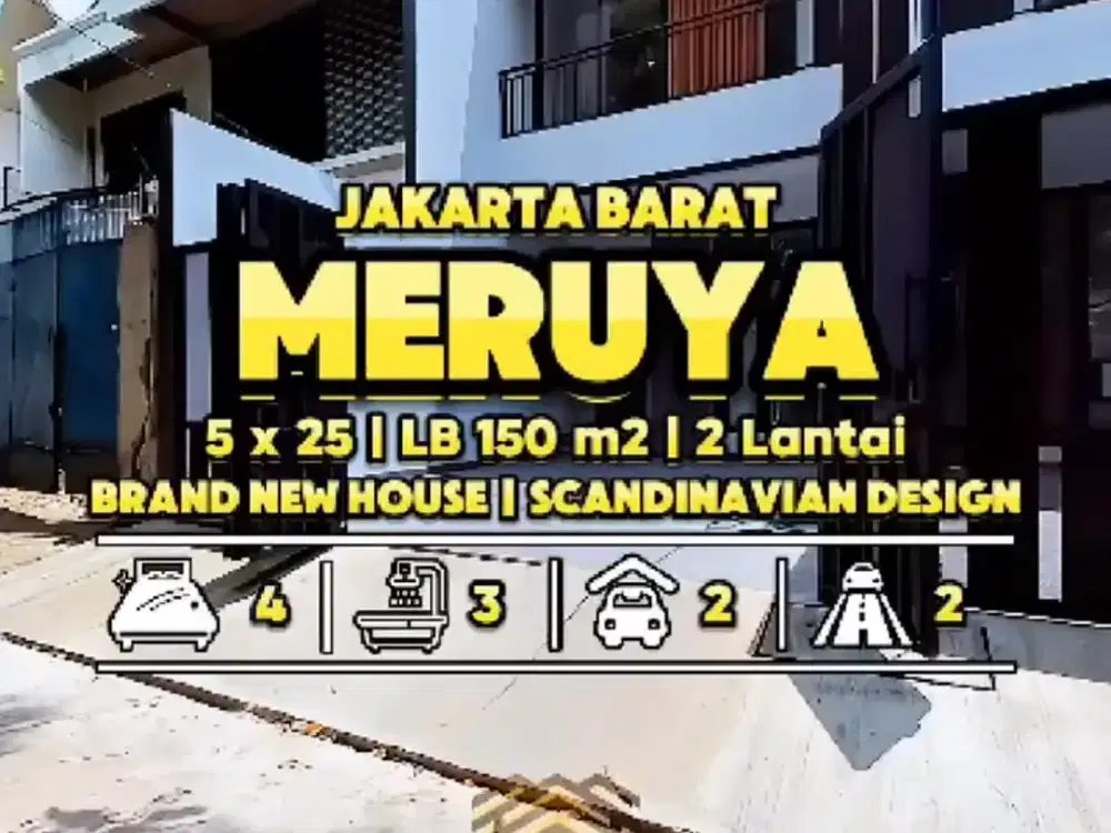 Rumah Cantik Scandinavian 5x25 dalam Komplek 5 menit ke Puri Indah Mal
