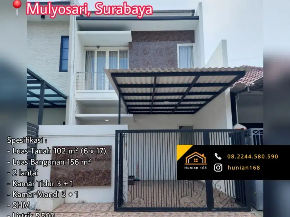 Rumah Mulyosari Prima Timur Utara Mas Tengah Baru Sutorejo Surabaya