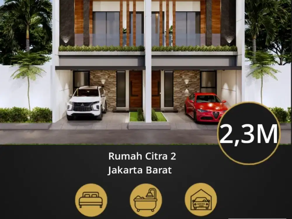 Rumah brand new Citra 2 Jakbar row jalan besar