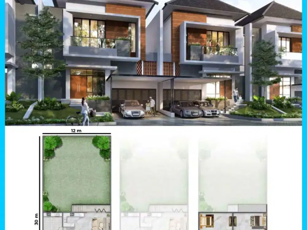 Rumah Pantai Bukit Villa PBV 12x30m, Hadap Barat Laut