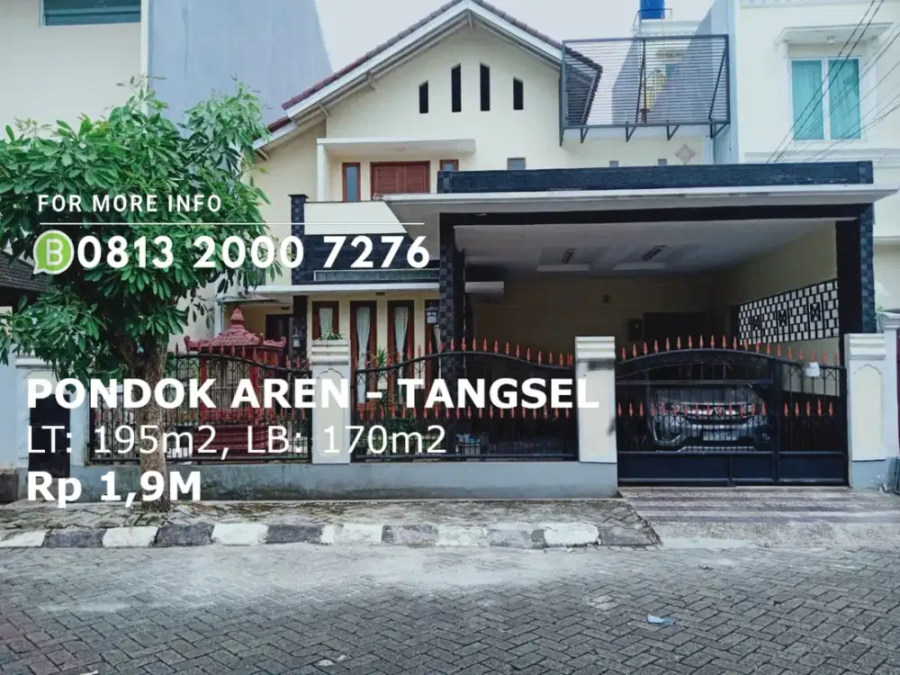 Jual Cepat Rumah 2 Lt Terawat Siap Huni di Pondok Aren Tangsel -13379