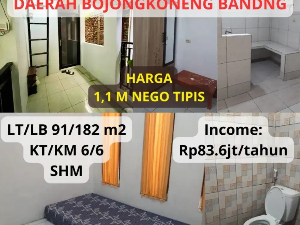 Rumah Kos 2Lt Full Terisi di Bojong Koneng Cikutra Bdg Bangunan Kokoh