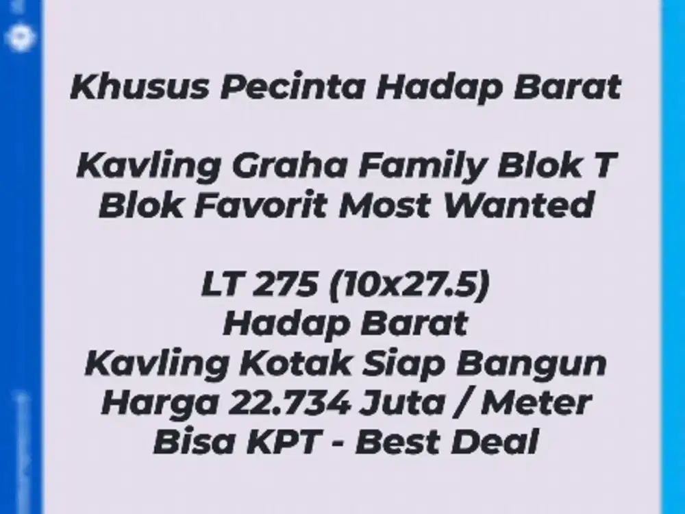 Blok Favorit - Kavling Graha Family Dkt Roca LOOP