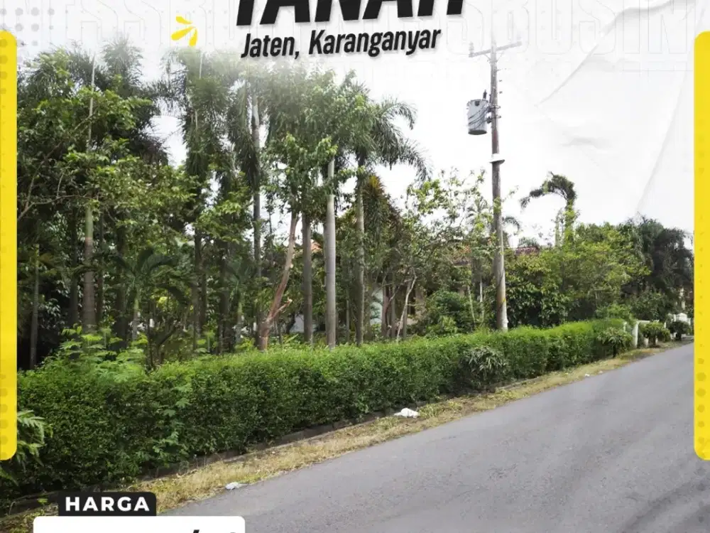 Dijual Tanah Jetis Jaten Mangku Jalan Utama Akses ke Solo
