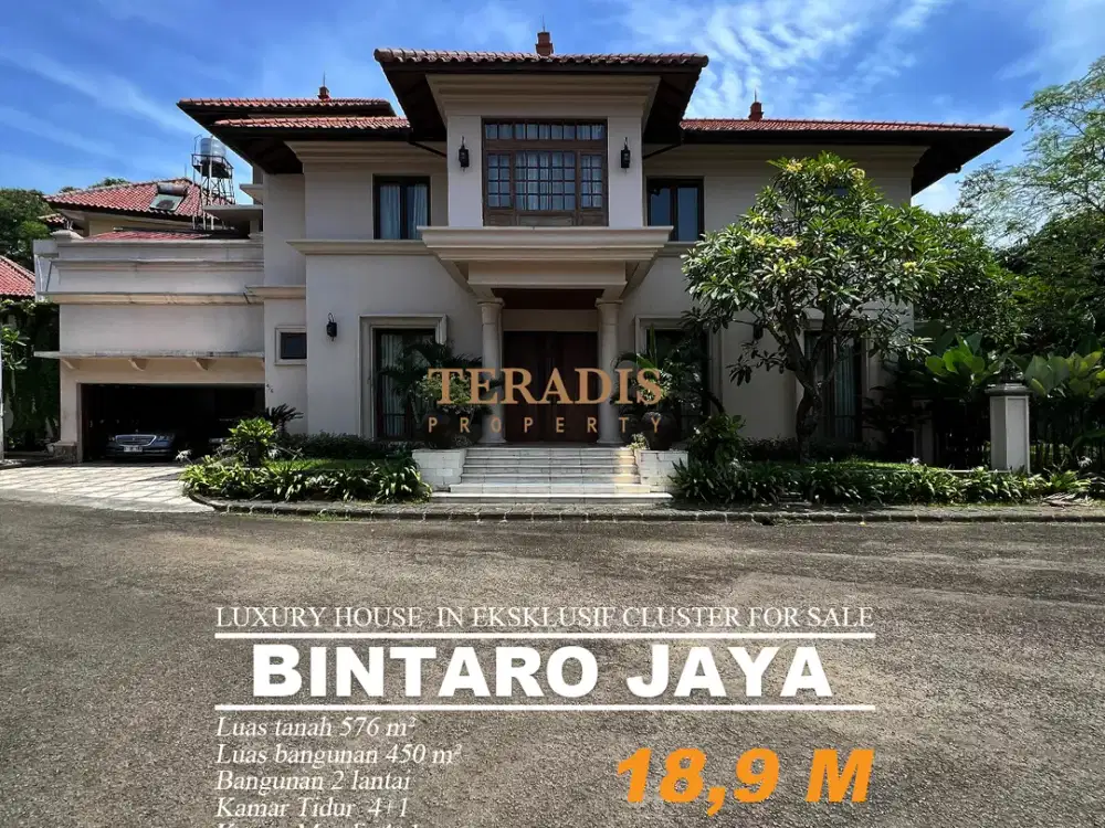 DIJUAL RUMAHDI BINTARO JAYA LUXURY DALAM CLUSTER EKSKLUSIF SEKTOR 9
