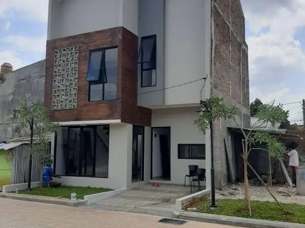 rumah minimalis modern industrial milenial bintaro