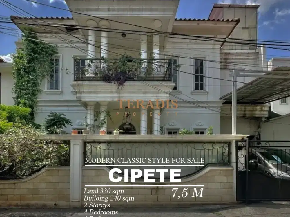 DIJUAL RUMAH MODERN CLASSIC STYLE DAERAH CIPETE