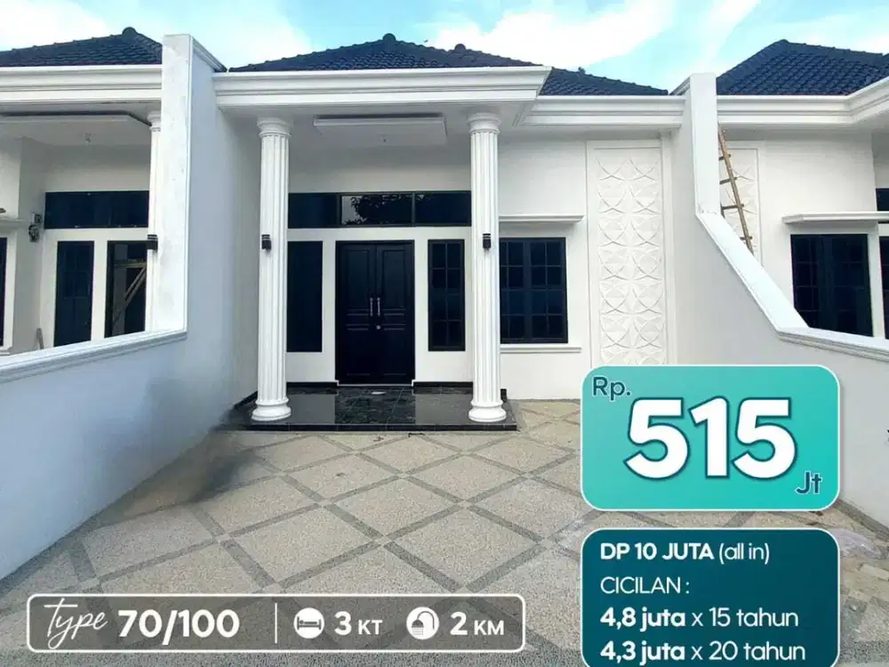 RUMAH DP 10 JUTA ALL IN DEKAT PASAR UNTUNG SUROPATI BANDAR LAMPUNG