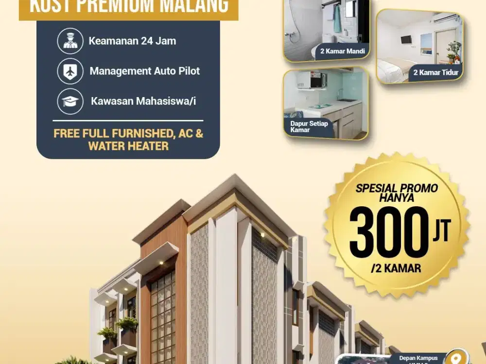 RUMAH KOS PREMIUM KOTA MALANG DEPAN KAMPUS UMM