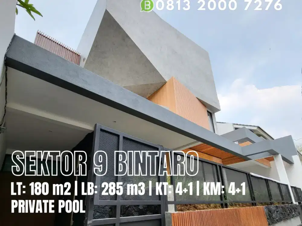 Rumah Mewah di Sektor 9 Bintaro dengan Kolam Renang Pribadi -sc11479
